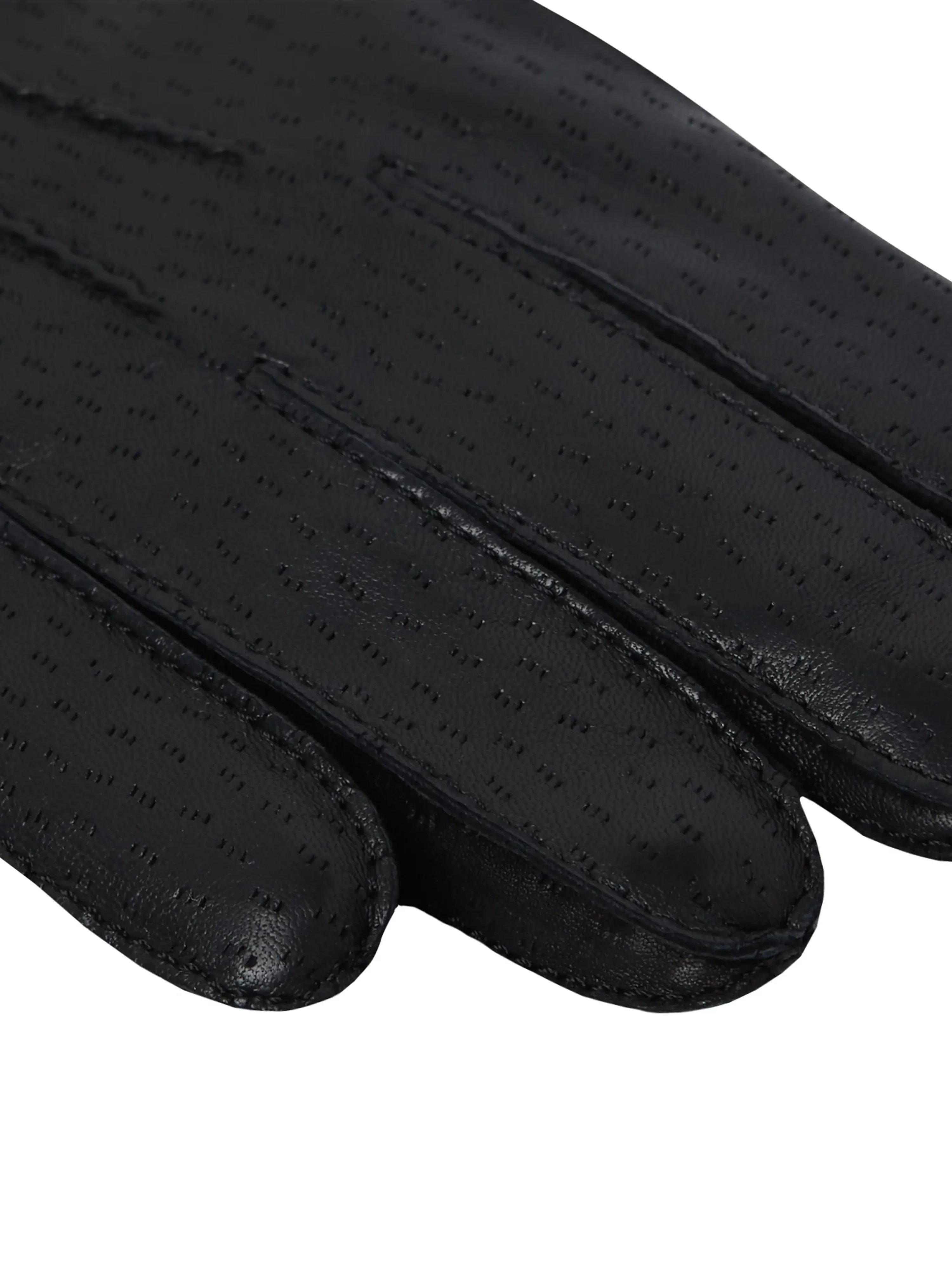 Luxury Textured Leather Black Cashmere-Lined Gloves sold by T.M.Lewin product image thumbnail 3