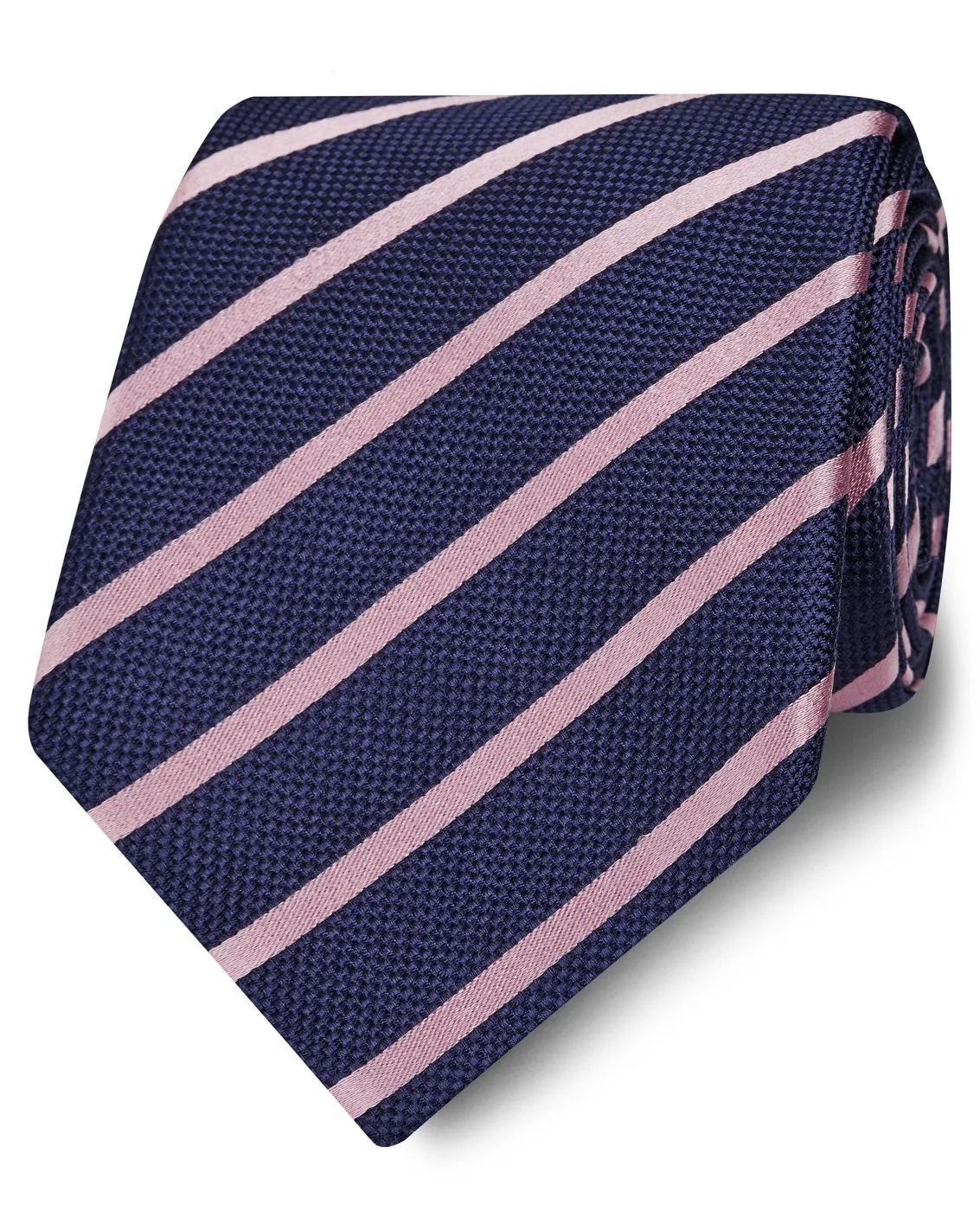 Stripe Tie Navy Pink sold by T.M.Lewin