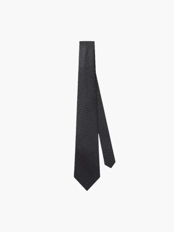 Dark Navy Plain Grenadine Silk Tie sold by T.M.Lewin