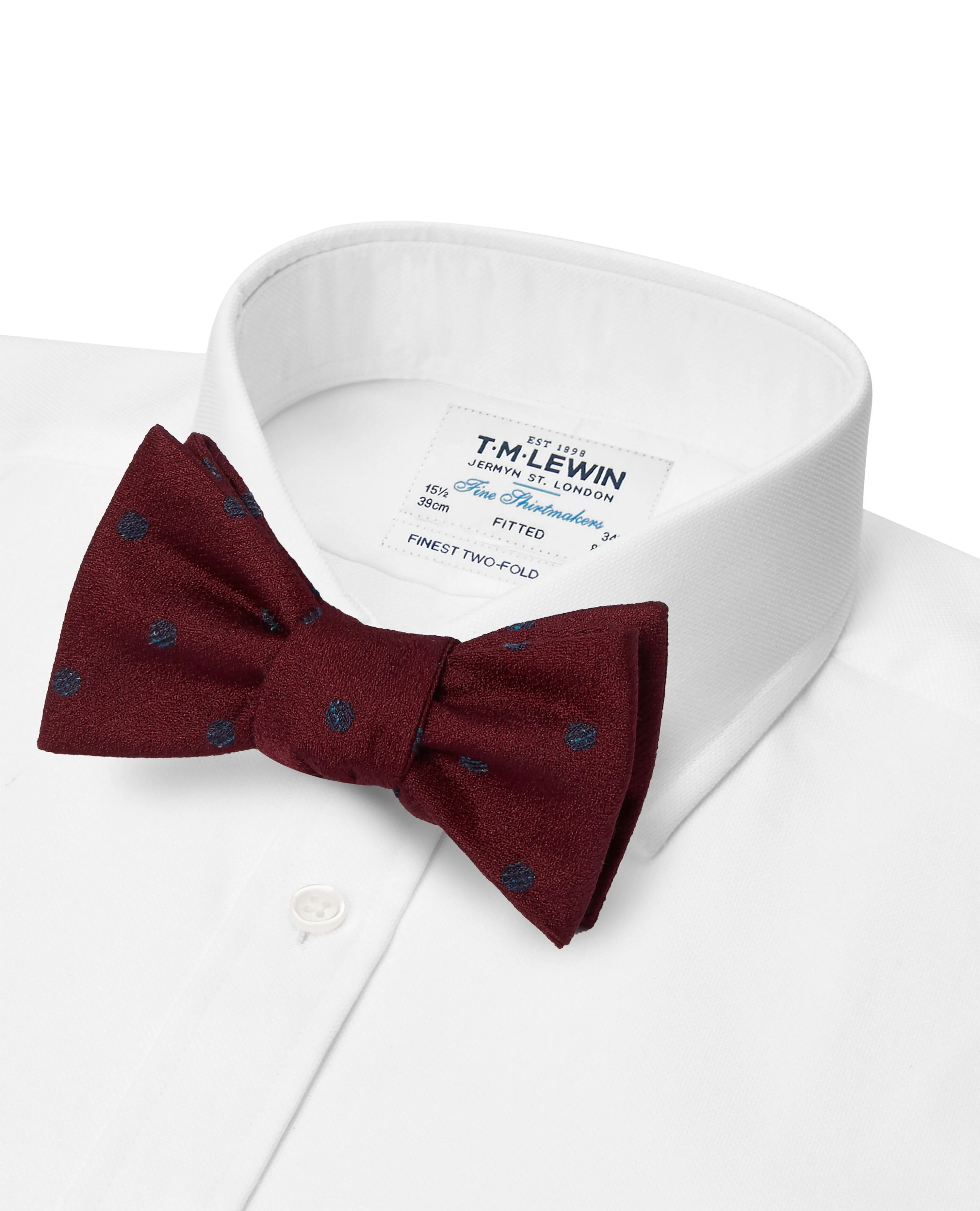 Burgundy Spot Self Tie Bow Tie sold by T.M.Lewin product image thumbnail 2