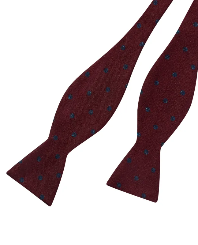 Burgundy Spot Self Tie Bow Tie sold by T.M.Lewin