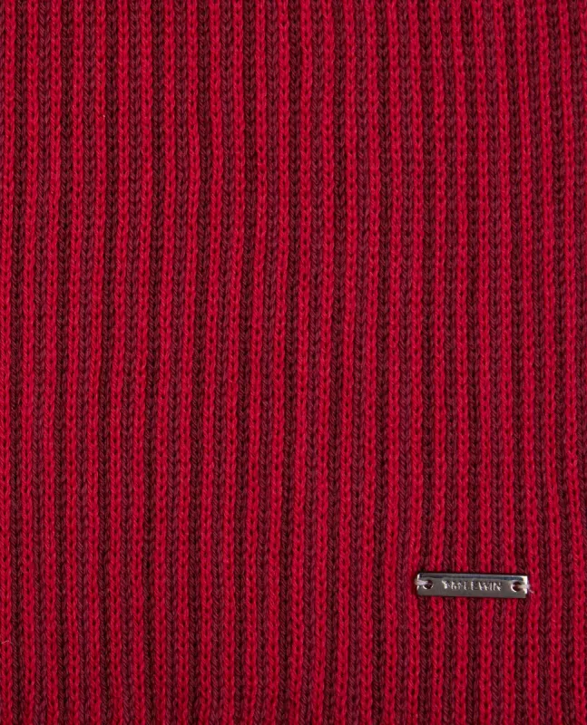 Ribbed Wool Scarf - Dark Red sold by T.M.Lewin