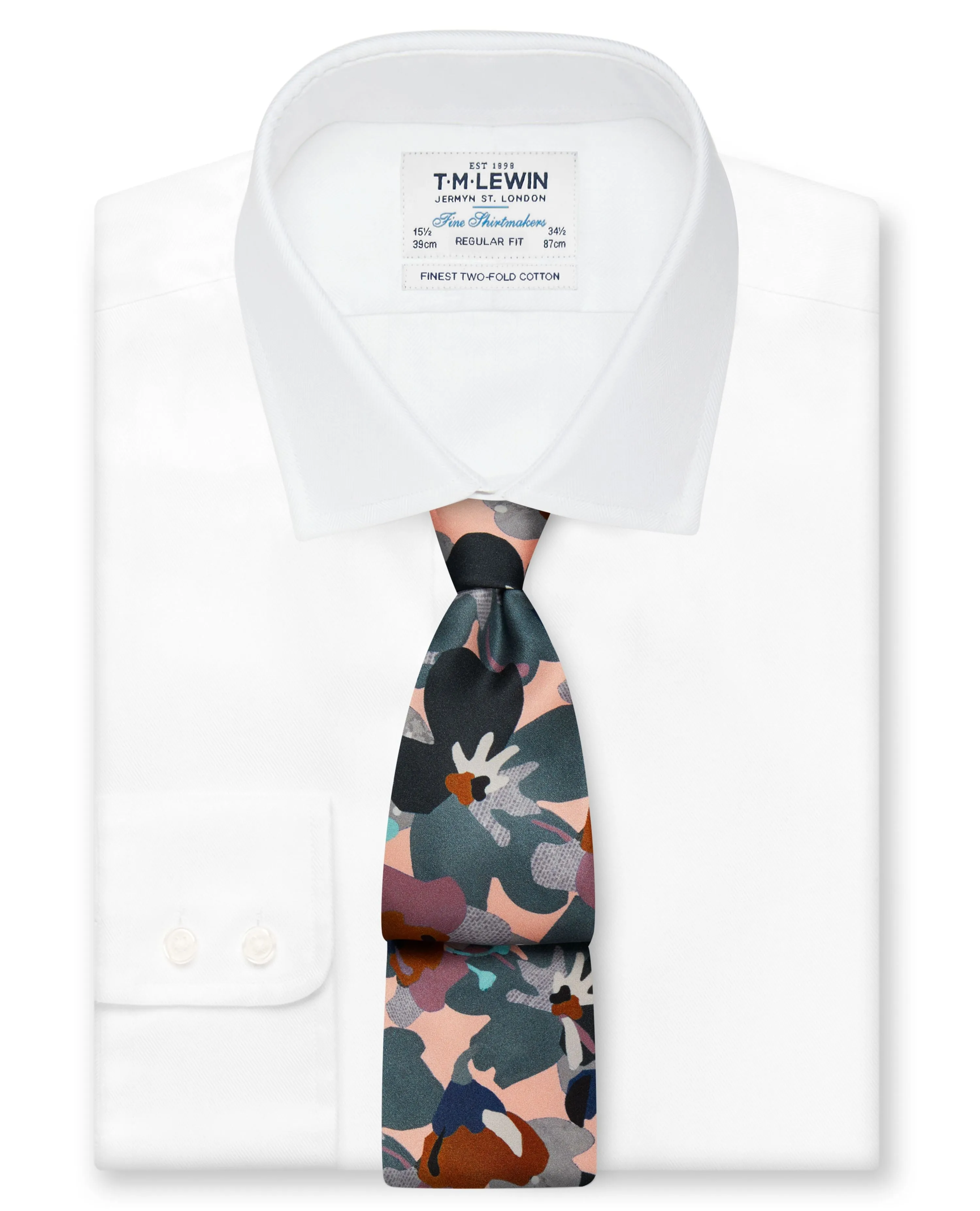 Pink Treloyhan Print Wide Silk Tie sold by T.M.Lewin product image thumbnail 2