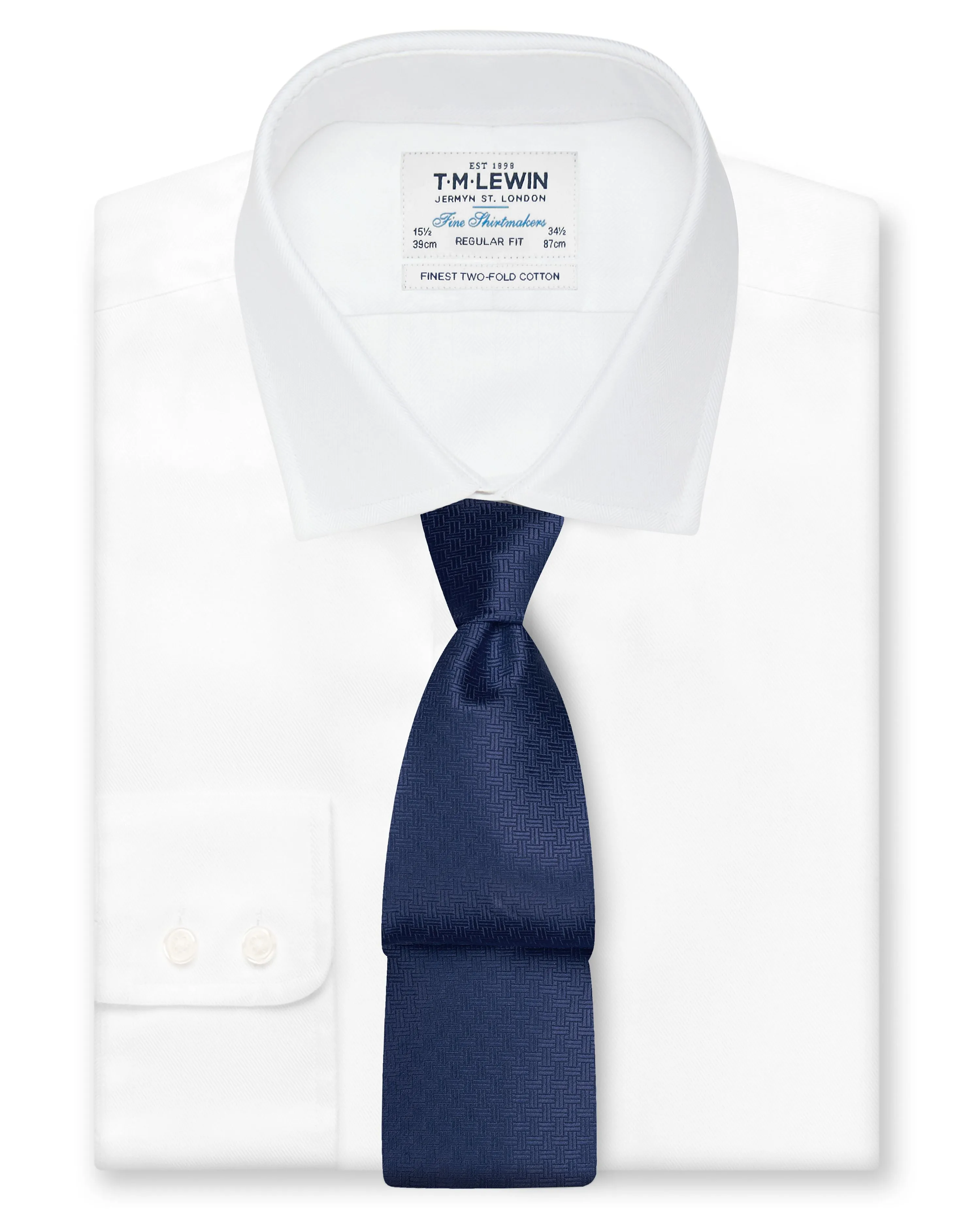 7-Fold Wide Navy Silk Tie sold by T.M.Lewin product image thumbnail 2
