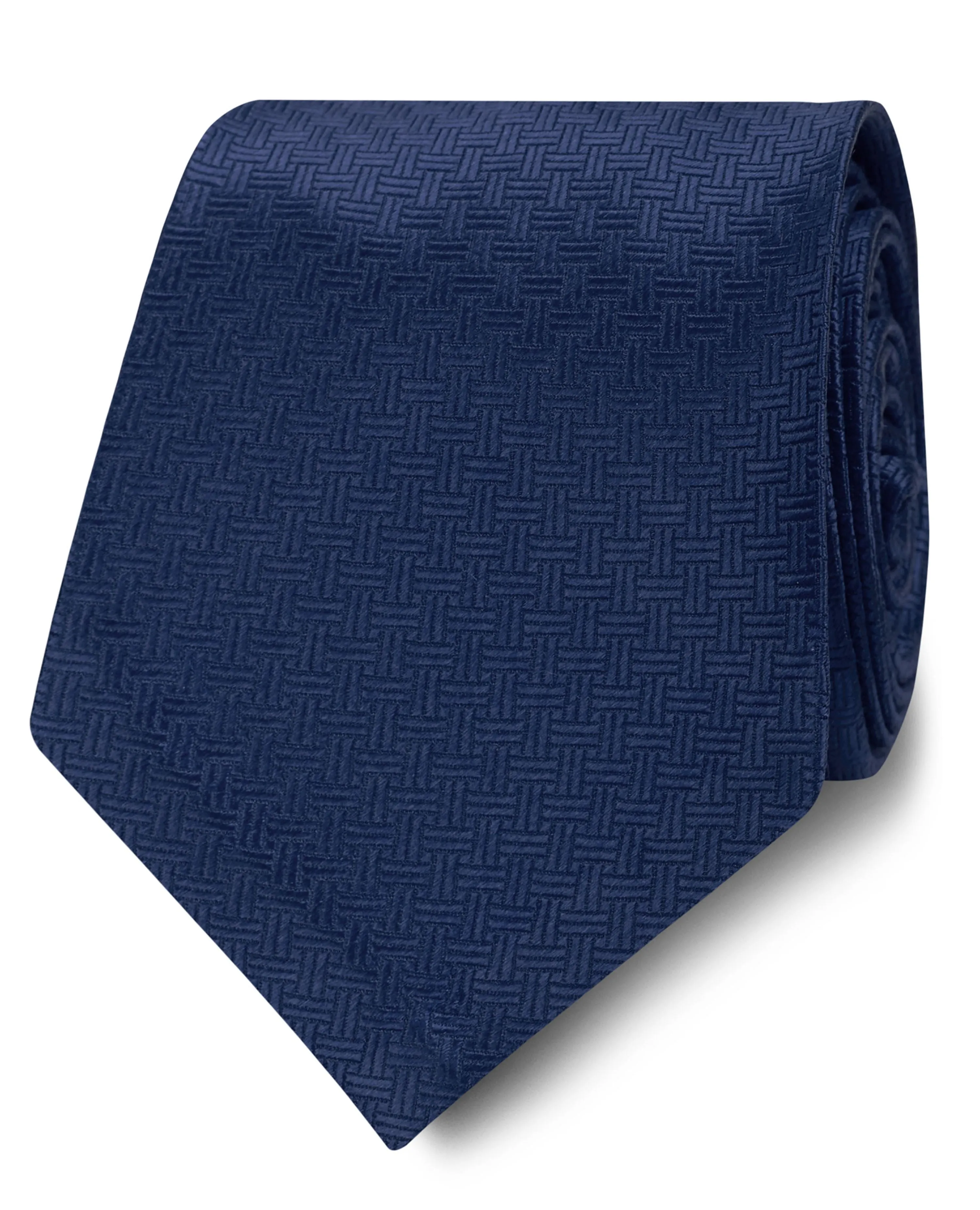 7-Fold Wide Navy Silk Tie sold by T.M.Lewin