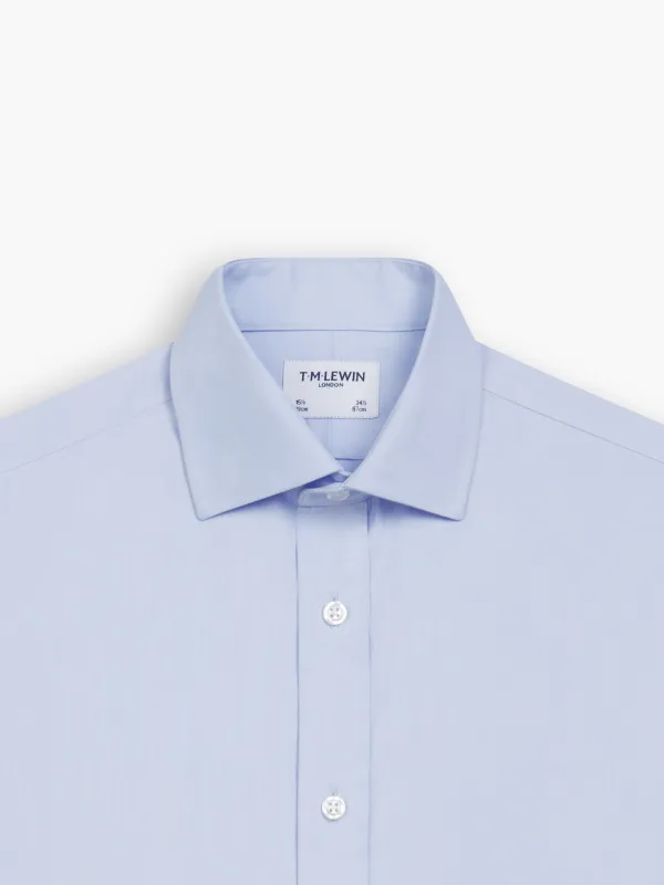 Non-Iron Sky Blue Slim Fit Lightweight Twill Double Cuff Classic Collar Shirt sold by T.M.Lewin