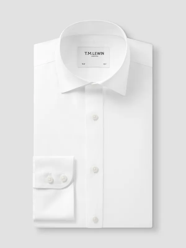 Non-Iron White Twill Regular Fit Single Cuff Classic Collar Shirt sold by T.M.Lewin