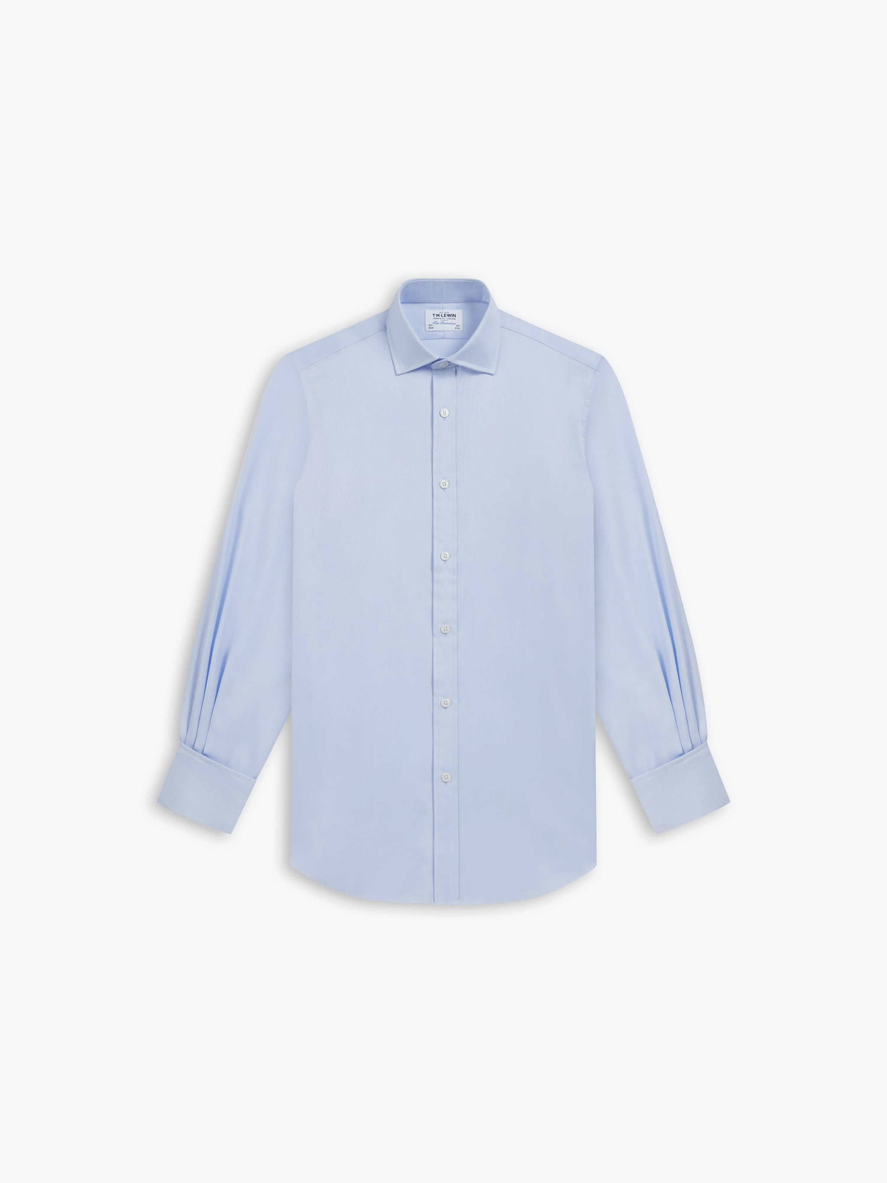 Light Blue Bold Twill Super Fitted Double Cuff Classic Collar Shirt sold by T.M.Lewin product image thumbnail 2