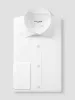 Non-Iron Plain White Poplin Super Fitted Double Cuff Classic Collar Shirt sold by T.M.Lewin