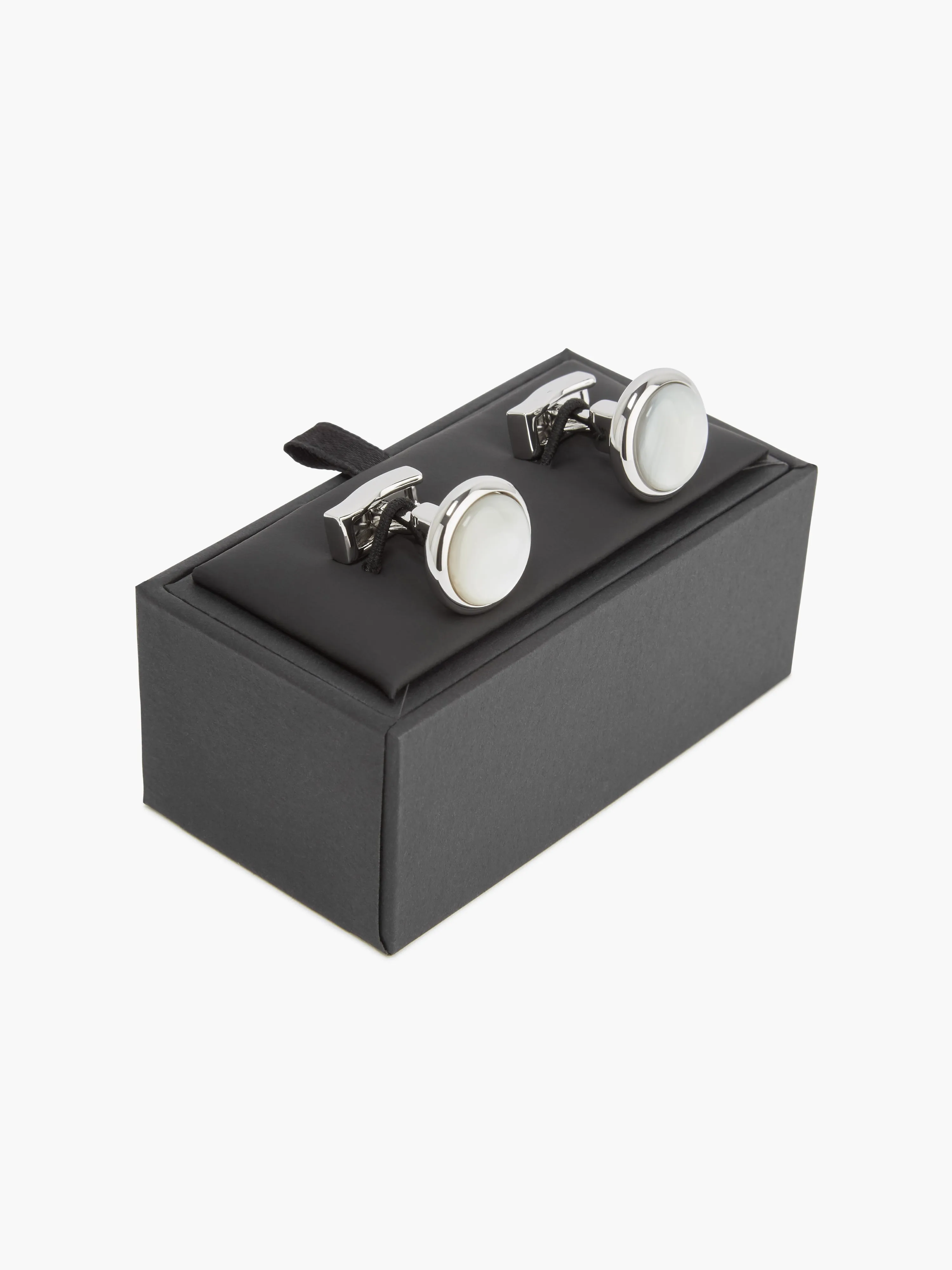 Pearl Effect Cufflinks - Silver sold by T.M.Lewin product image thumbnail 2