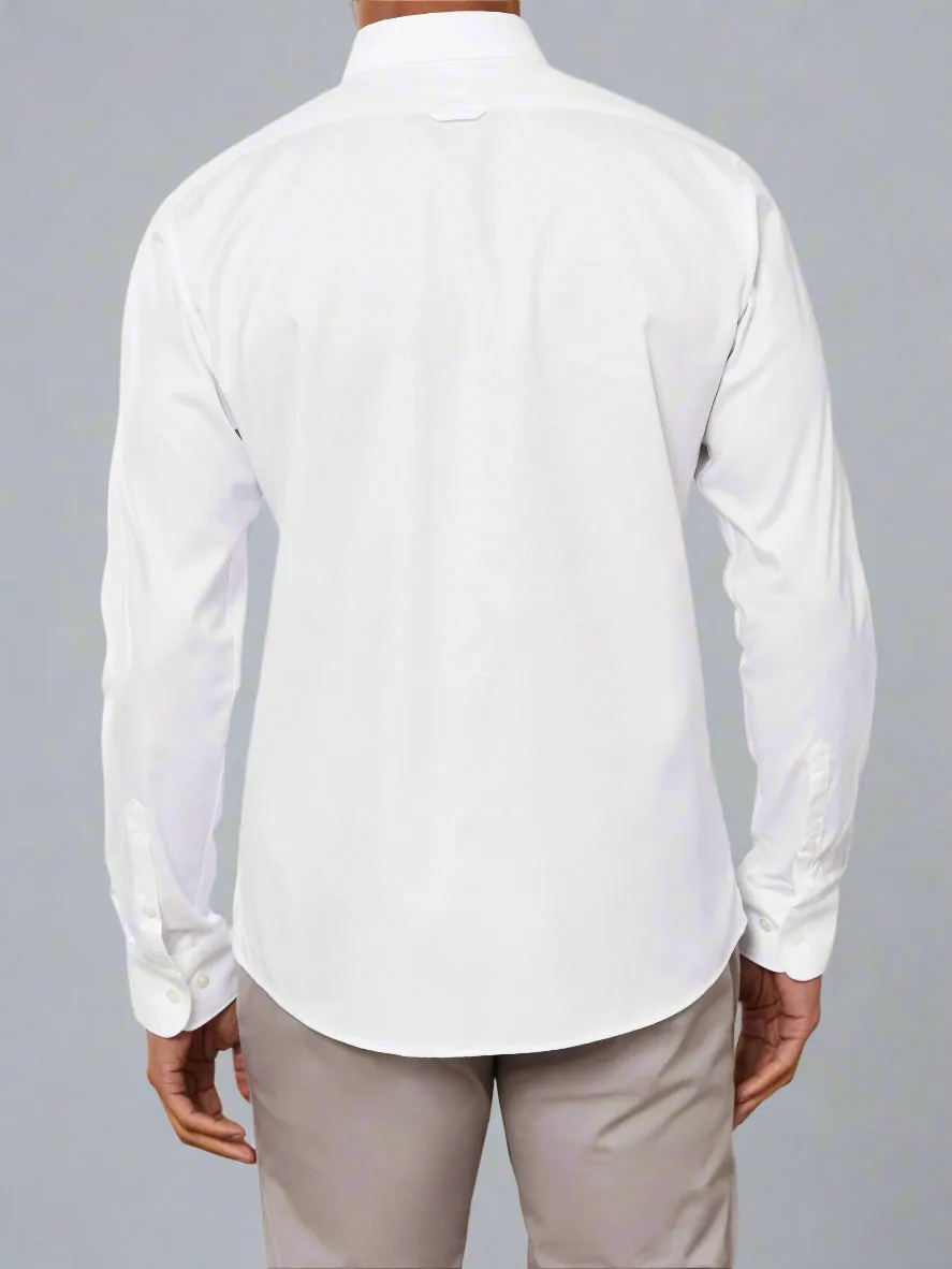 Royal Oxford Slim Fit Plain White Shirt sold by T.M.Lewin product image thumbnail 2