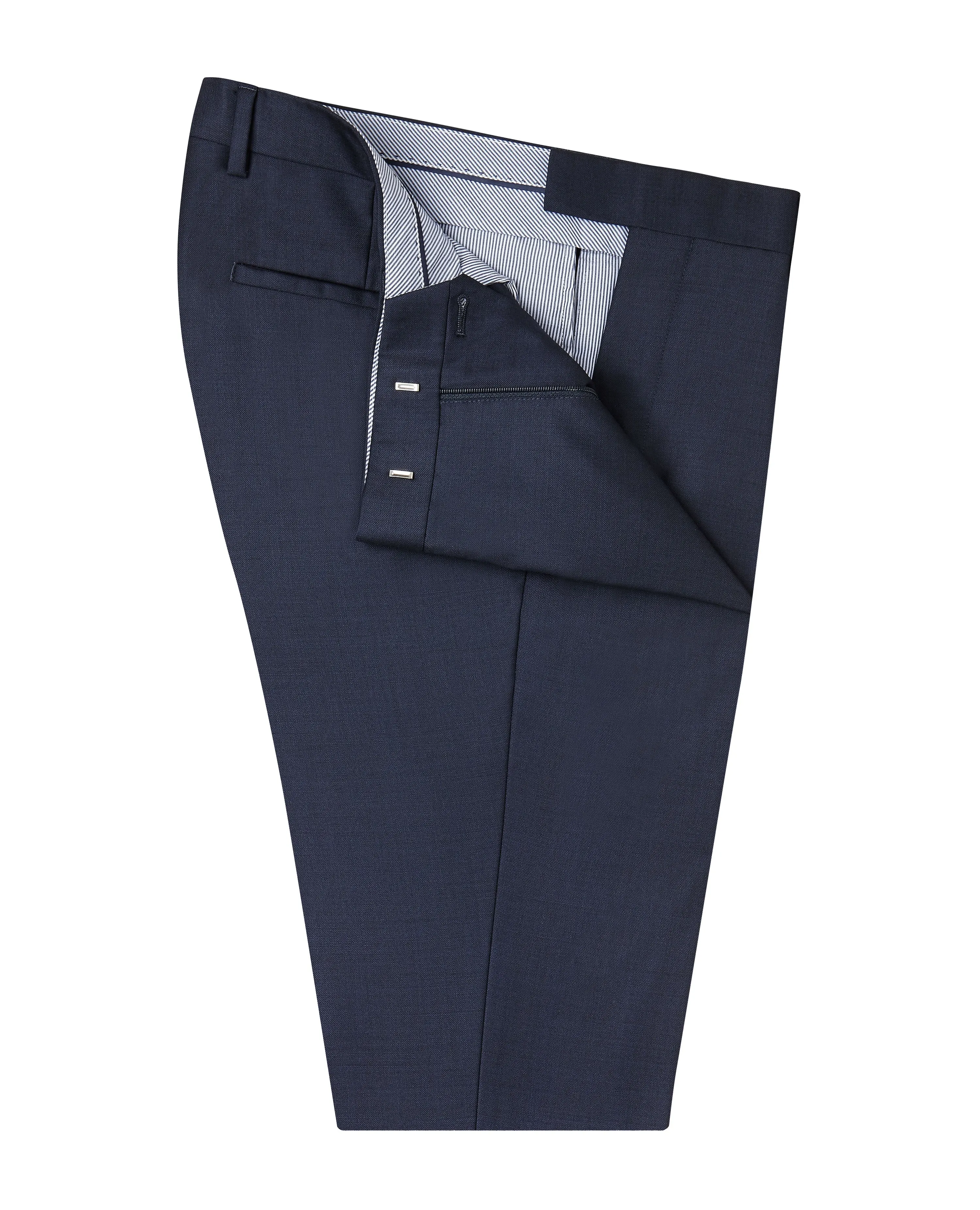Dorchester Zegna Slim Fit Navy Sharkskin Trousers sold by T.M.Lewin