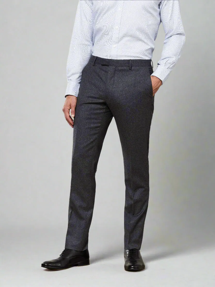 Freud Slim Fit Charcoal Trousers sold by T.M.Lewin