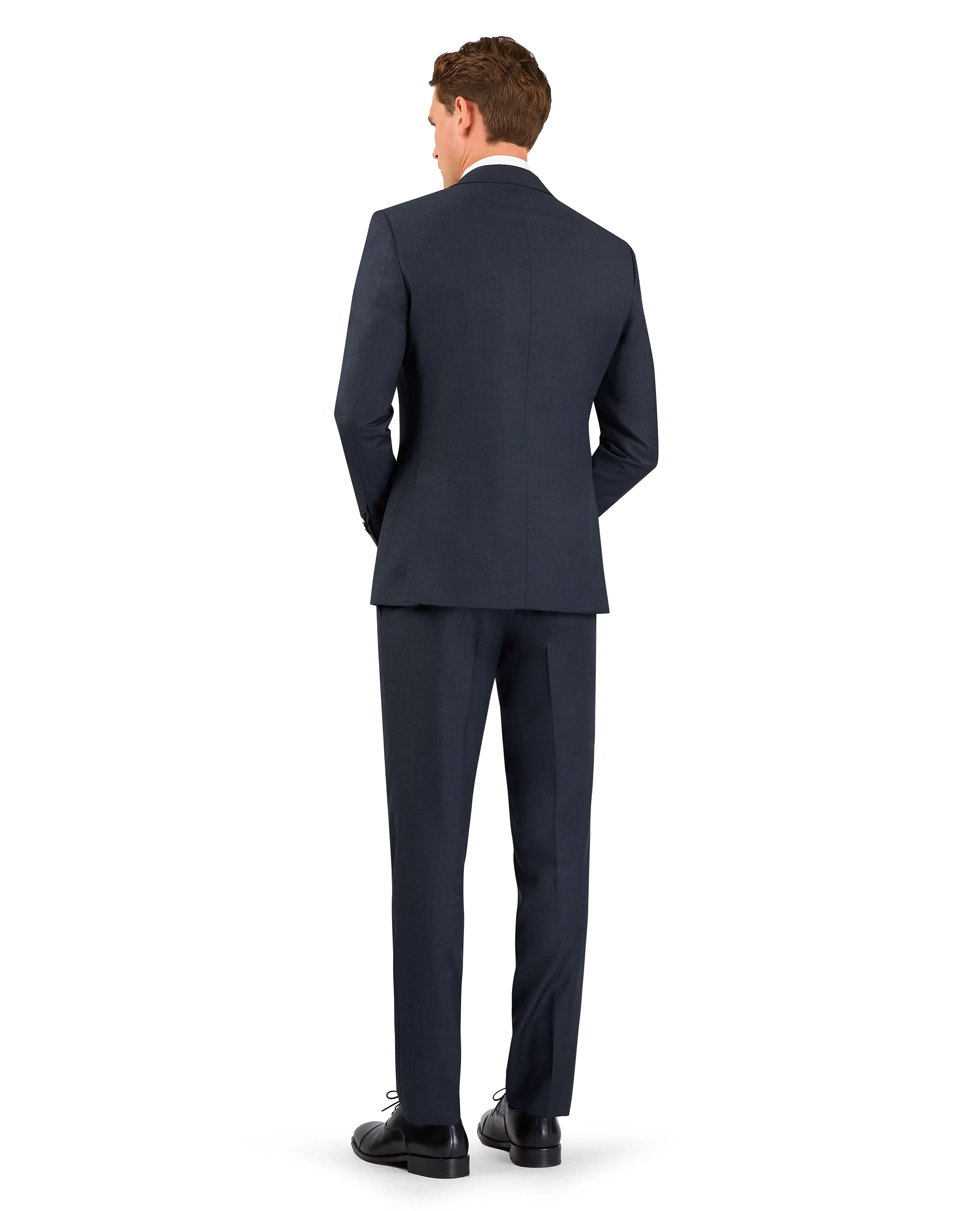 The Manzoni Zegna Slim Fit Navy Grid Jacket sold by T.M.Lewin product image thumbnail 2