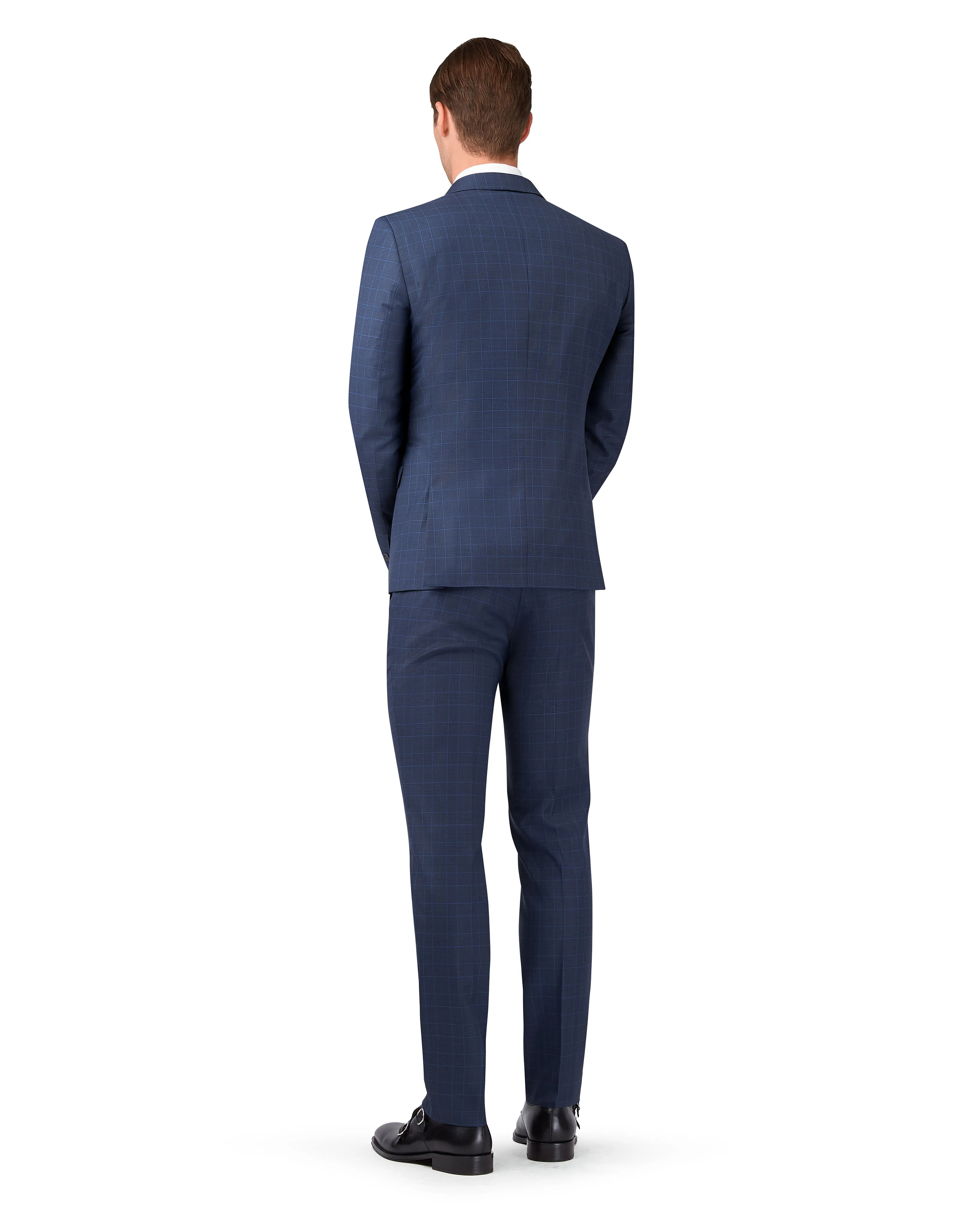 The Peacock Slim Fit Blue Check Jacket sold by T.M.Lewin product image thumbnail 2