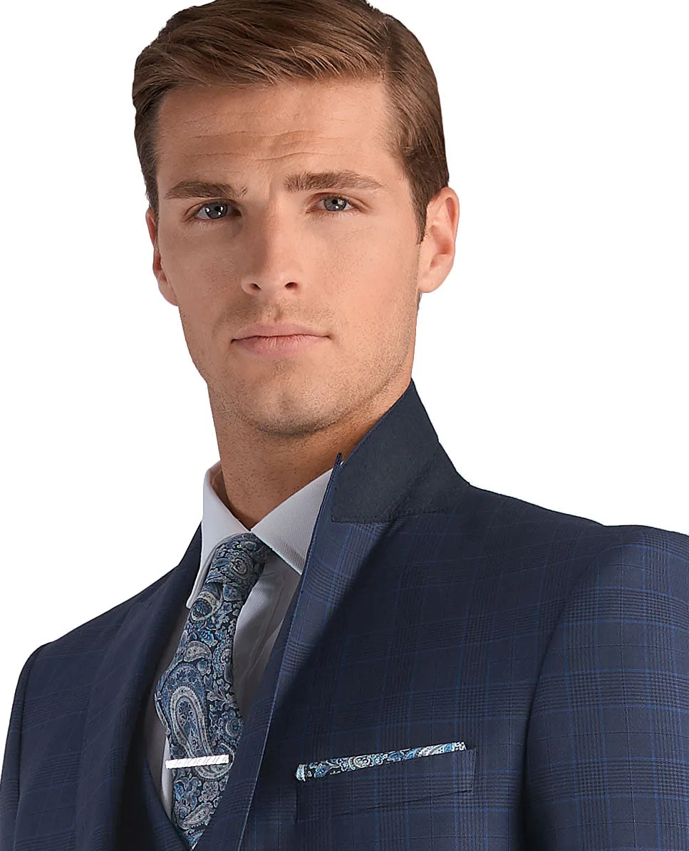 The Peacock Slim Fit Blue Check Jacket sold by T.M.Lewin product image thumbnail 4