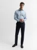 Non-Iron Light Blue Small Herringbone Fitted Single Cuff Classic Collar Shirt sold by T.M.Lewin