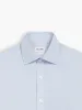 Non-Iron Light Blue Small Herringbone Fitted Single Cuff Classic Collar Shirt sold by T.M.Lewin