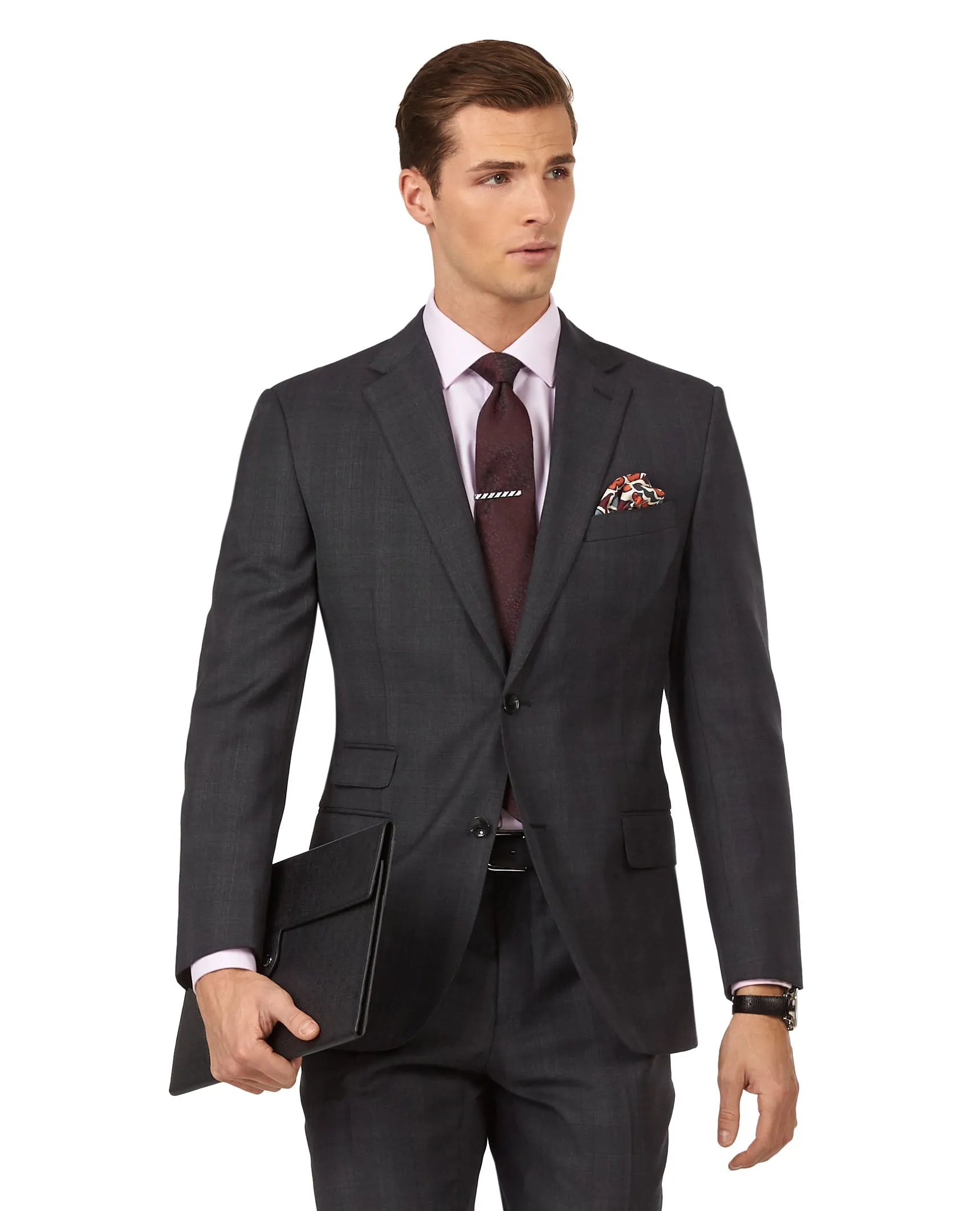 The Telegraph Regular Fit Grey Suit Jacket sold by T.M.Lewin product image thumbnail 5