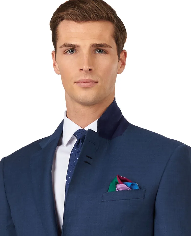 The Yellowwood Slim Fit Blue Textured Weave Jacket sold by T.M.Lewin product image thumbnail 3