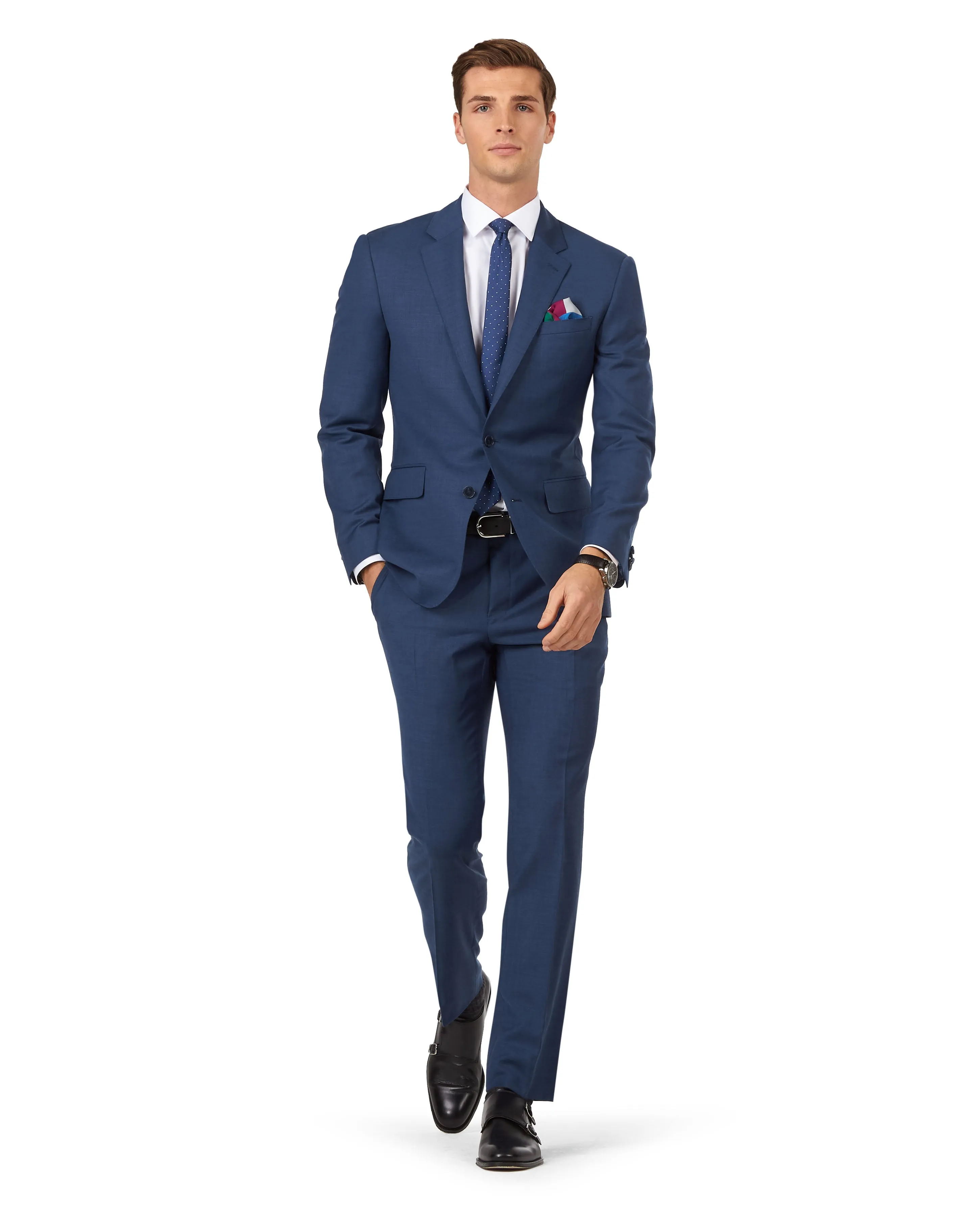 The Yellowwood Slim Fit Blue Textured Weave Jacket sold by T.M.Lewin