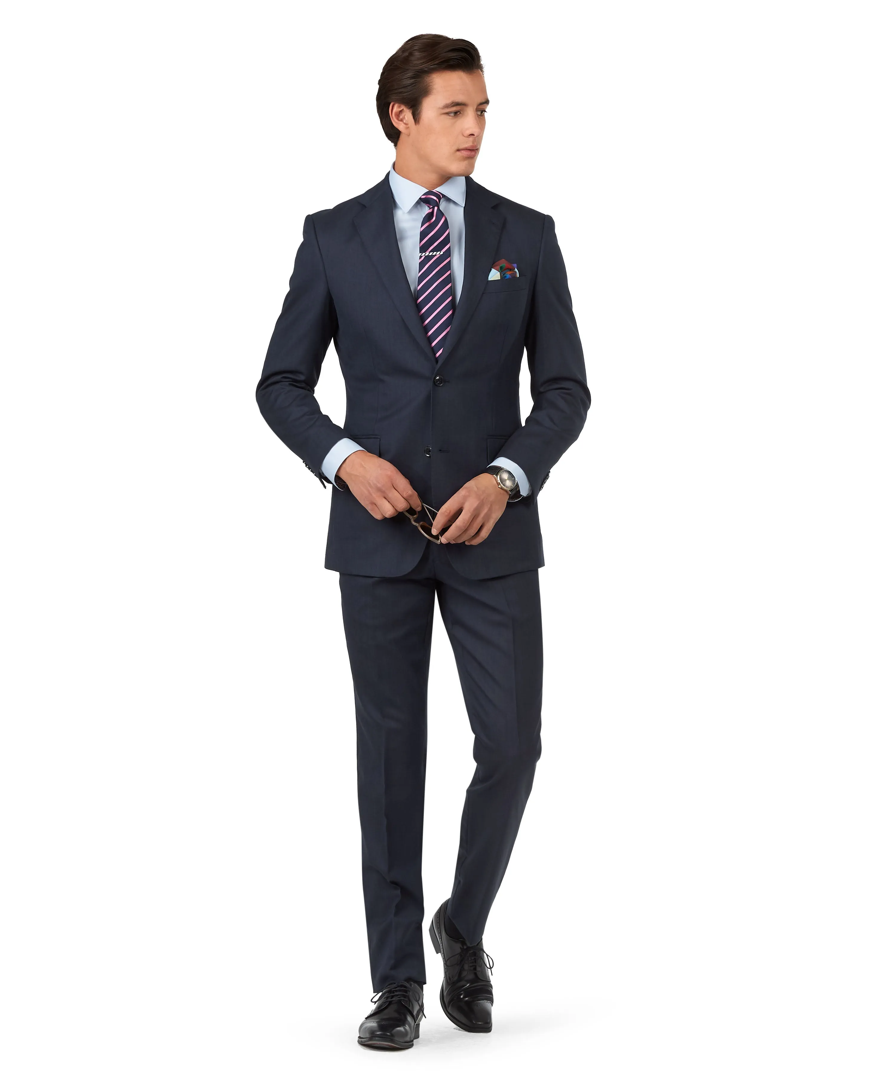 The Lancaster Regular Fit Navy Blue Sharkskin Jacket sold by T.M.Lewin