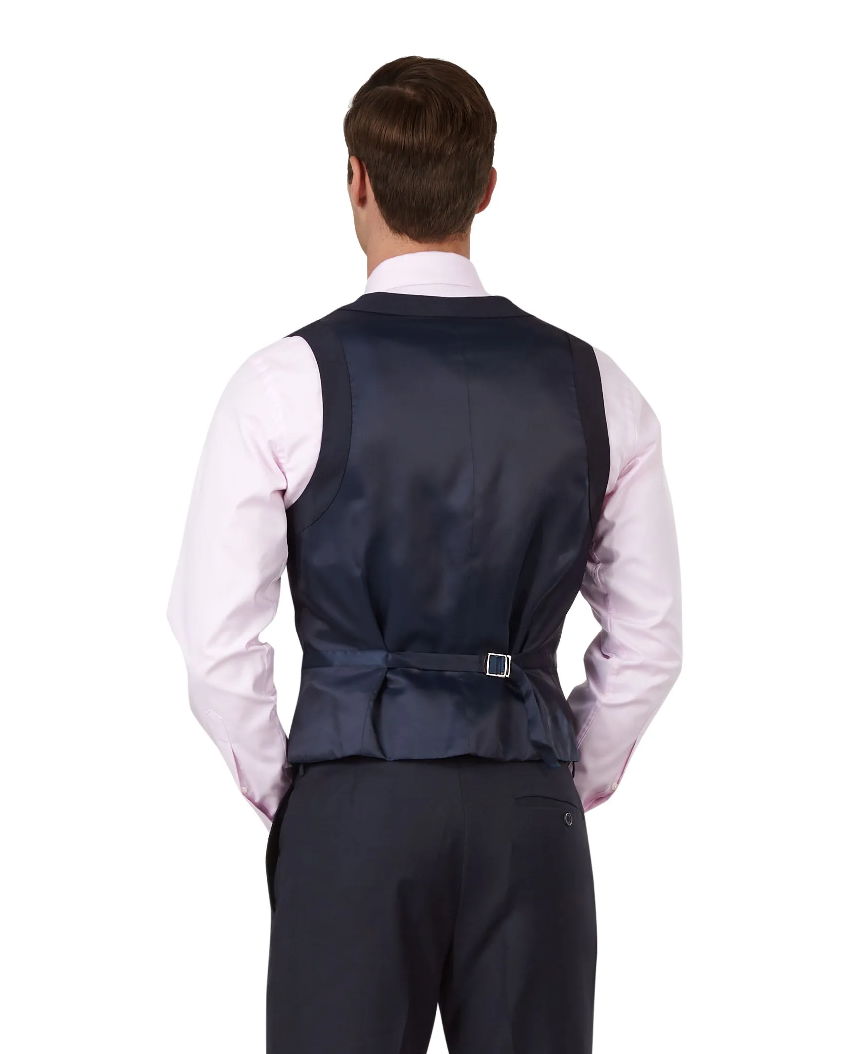 The Beech Slim Fit Navy Blue Textured Weave Waistcoat sold by T.M.Lewin product image thumbnail 2