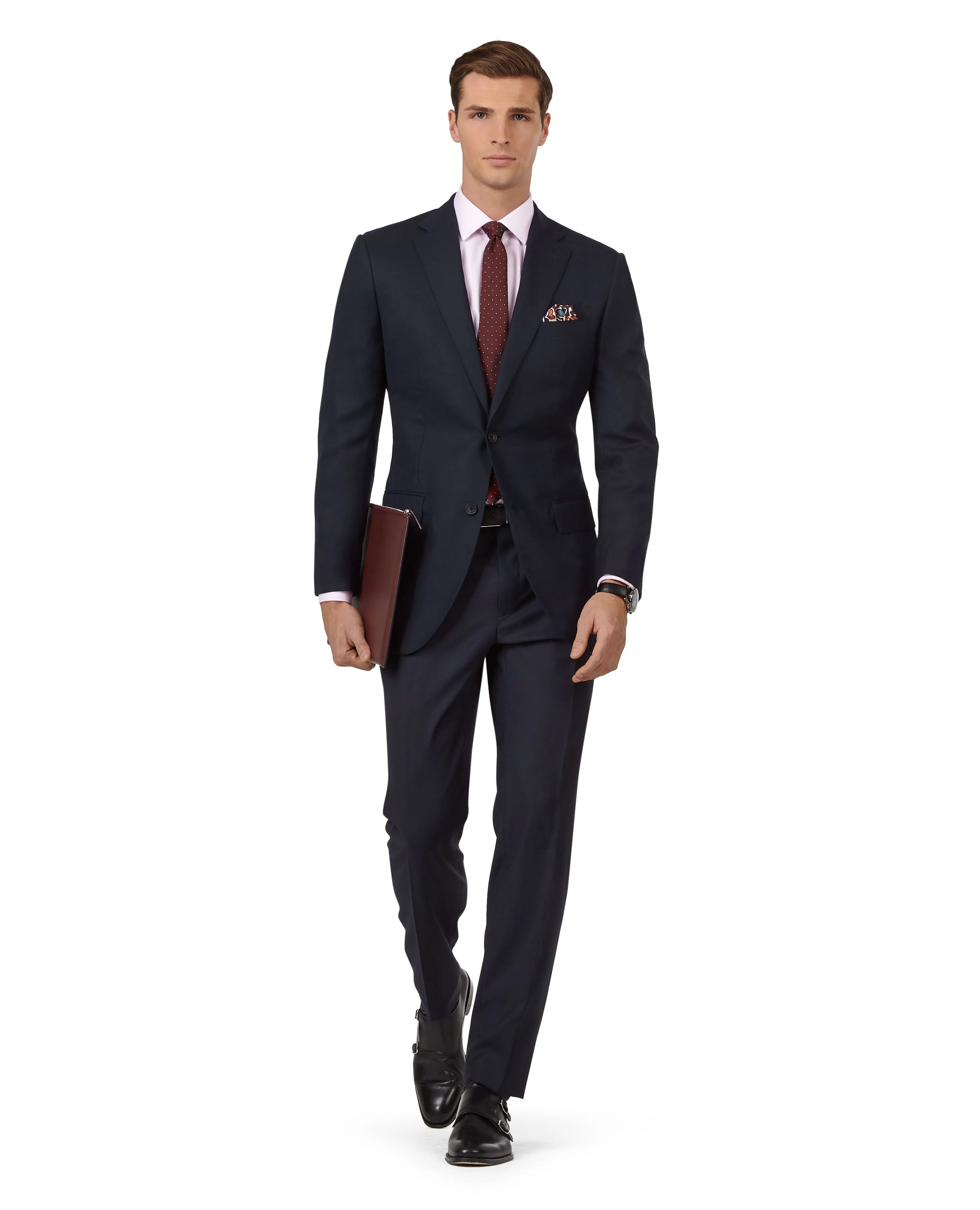 The Beech Slim Fit Navy Blue Textured Weave Jacket sold by T.M.Lewin