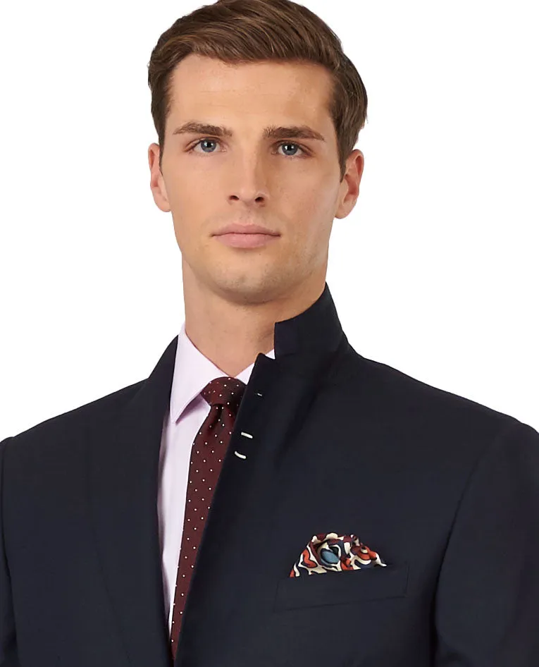 The Beech Slim Fit Navy Blue Textured Weave Jacket sold by T.M.Lewin product image thumbnail 3