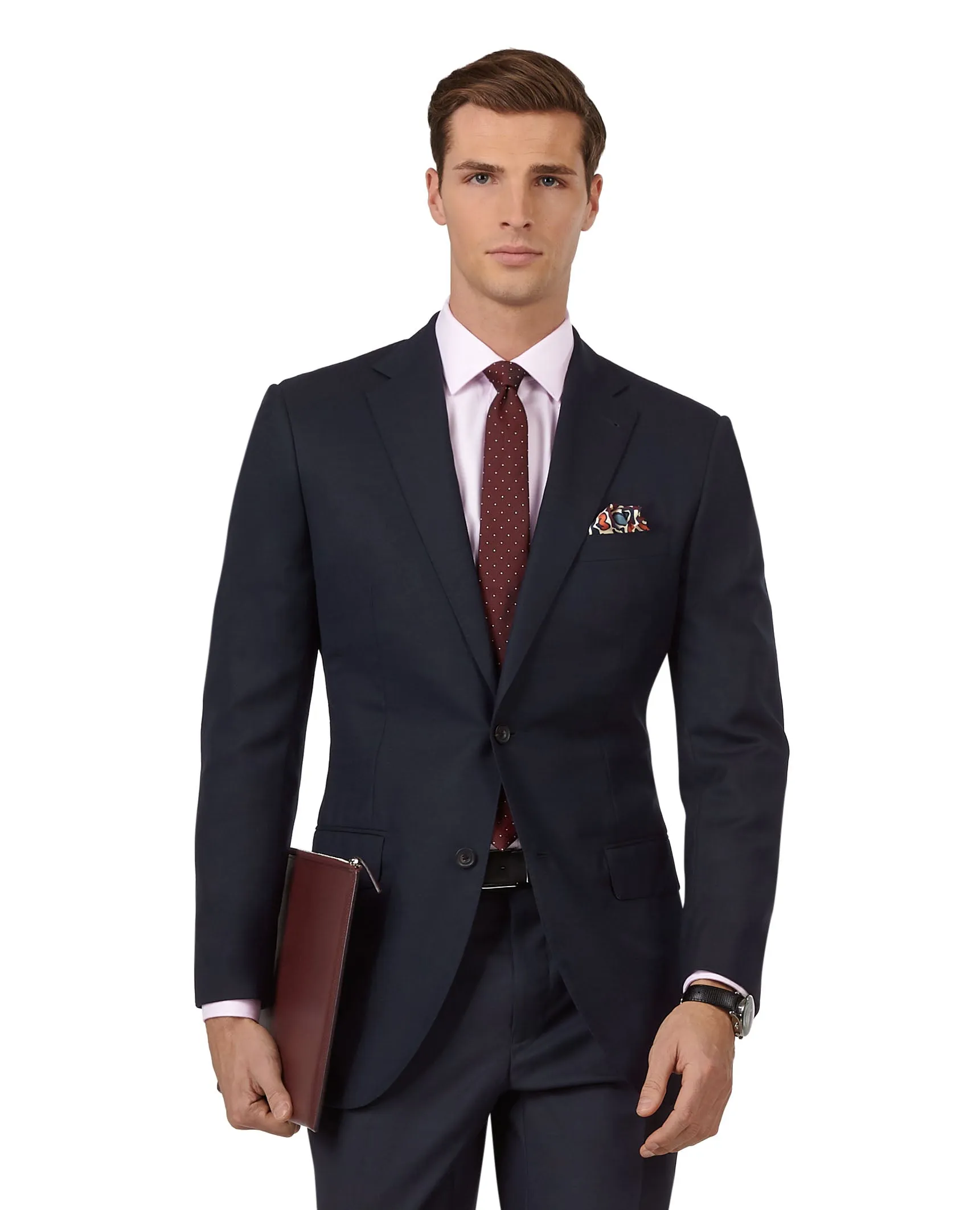 The Beech Slim Fit Navy Blue Textured Weave Jacket sold by T.M.Lewin product image thumbnail 5