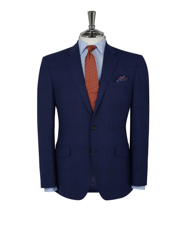 The Northcote Infinity Slim Fit Blue Check Jacket sold by T.M.Lewin