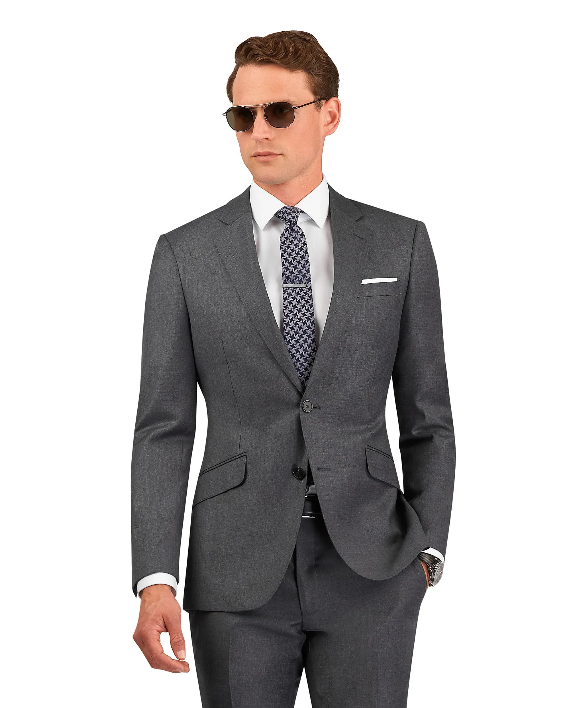 The Ravenscourt Slim Fit Grey Suit Jacket sold by T.M.Lewin product image thumbnail 3