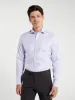 Non-Iron Chalk Stripe Light Blue Twill Regular Fit Single Cuff Classic Collar sold by T.M.Lewin