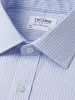 Non-Iron Chalk Stripe Light Blue Twill Regular Fit Single Cuff Classic Collar sold by T.M.Lewin