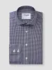 Non-Iron Gingham Navy Poplin Regular Fit Single Cuff Classic Collar Shirt sold by T.M.Lewin