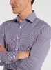 Non-Iron Gingham Navy Poplin Regular Fit Single Cuff Classic Collar Shirt sold by T.M.Lewin