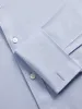 Non-Iron Plain Light Blue Twill Fitted Double Cuff Classic Collar sold by T.M.Lewin