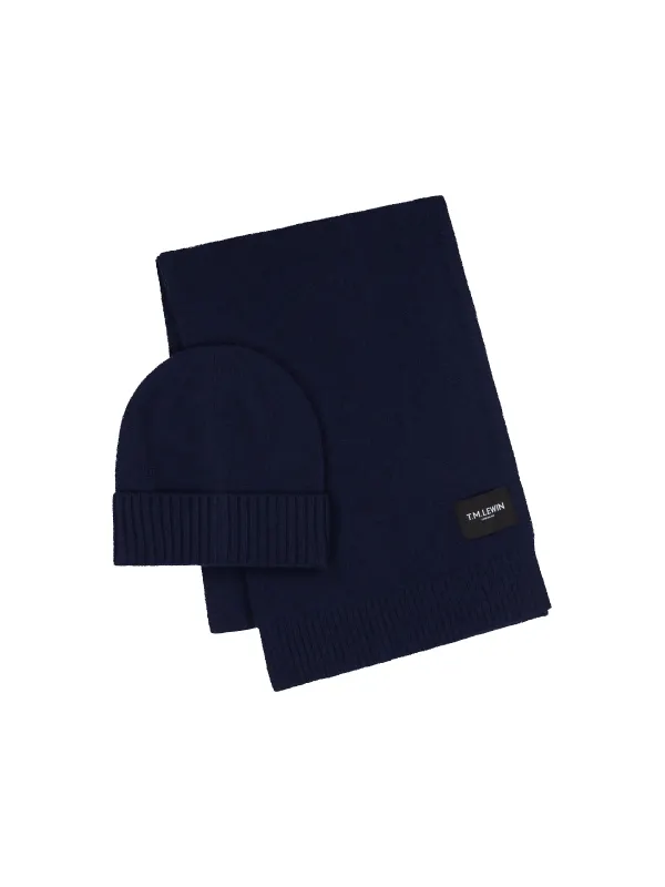 The Wool Beanie & Scarf Gift Set sold by T.M.Lewin