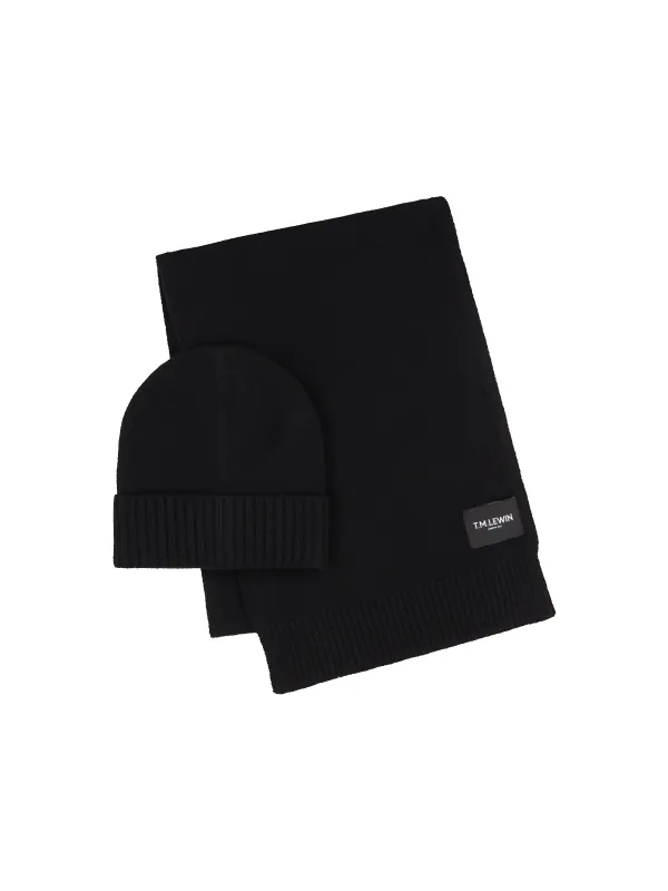 The Wool Beanie & Scarf Gift Set sold by T.M.Lewin