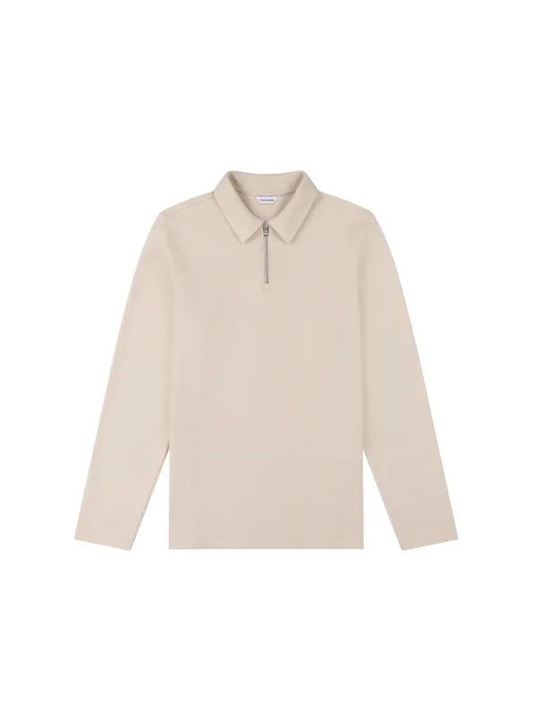 The Long Sleeve Waffle Polo made by T.M.Lewin
