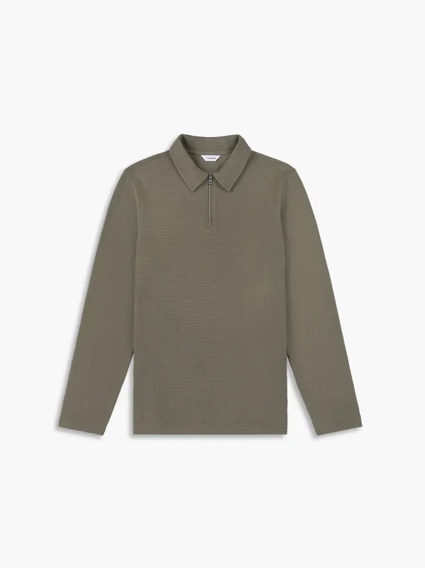 The Long Sleeve Waffle Polo sold by T.M.Lewin