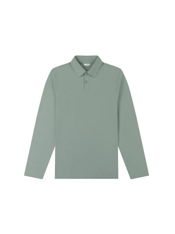 The Long Sleeve Smart Pique Polo made by T.M.Lewin