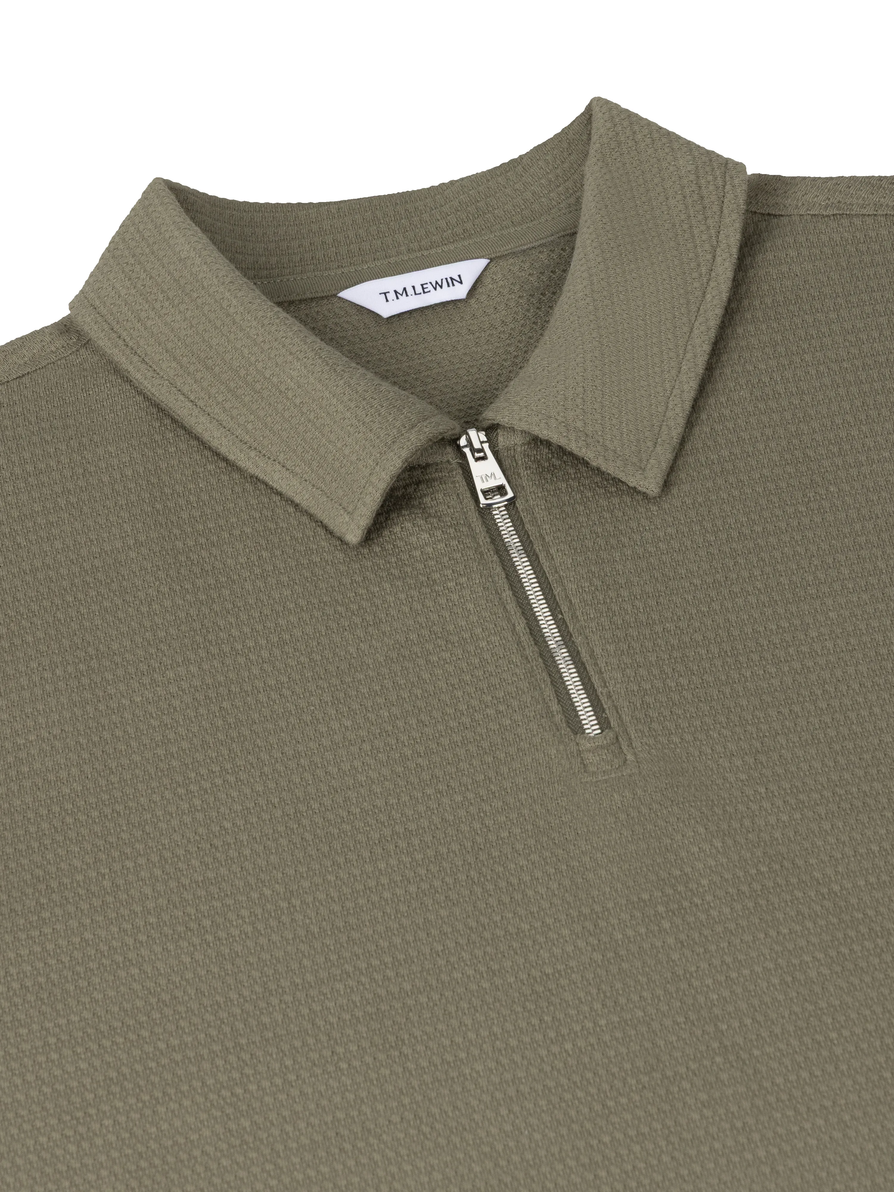 The Textured Zip-Neck Polo sold by T.M.Lewin product image thumbnail 4