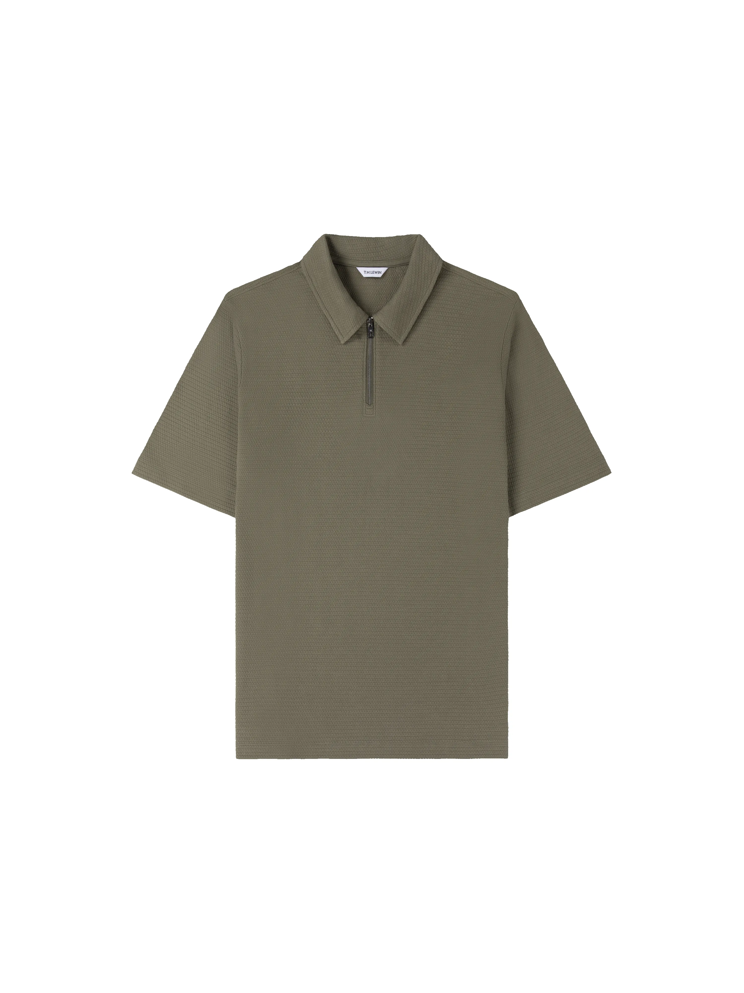 The Textured Zip-Neck Polo sold by T.M.Lewin