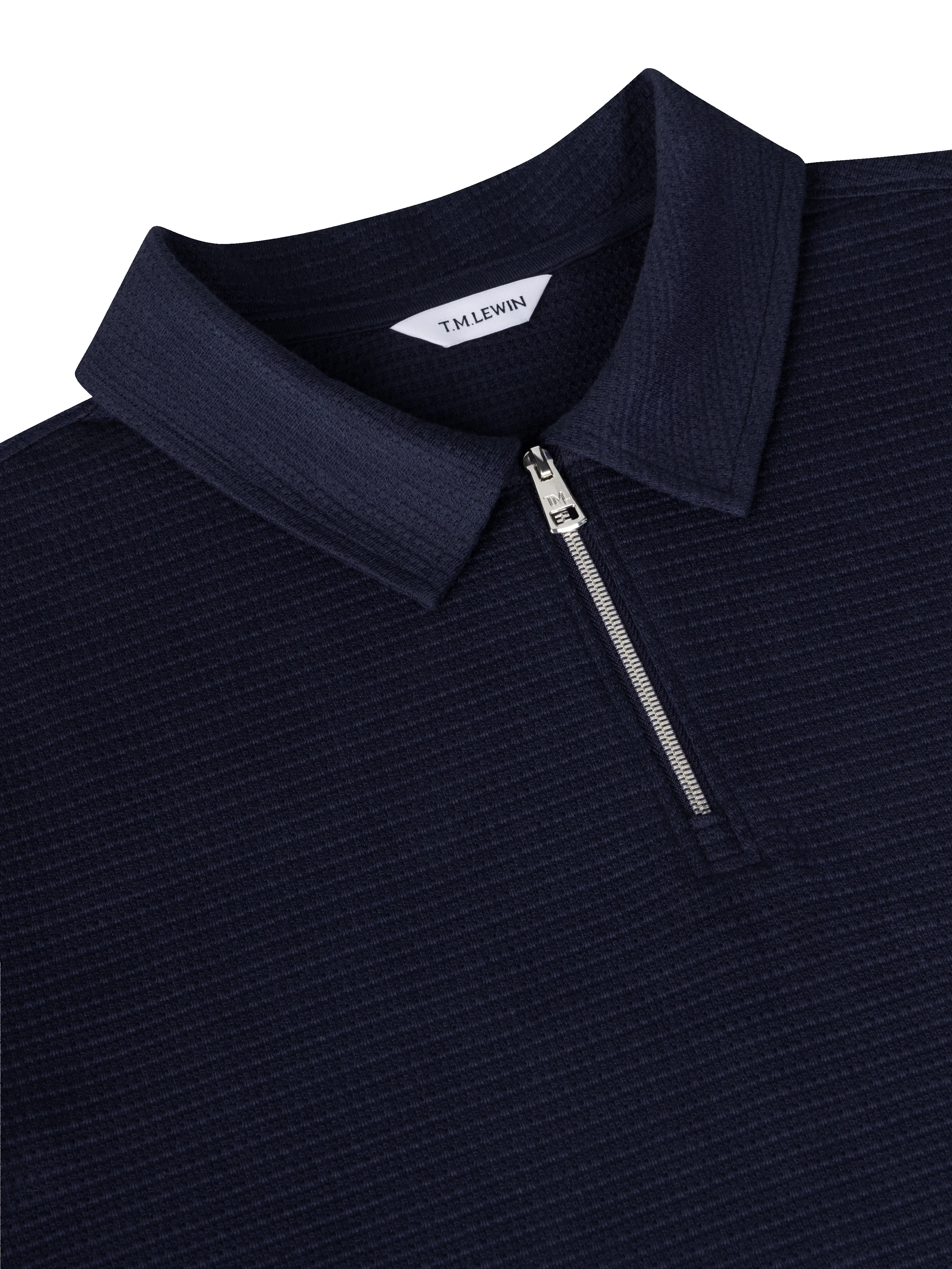 The Textured Zip-Neck Polo sold by T.M.Lewin product image thumbnail 4