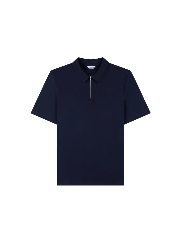 The Textured Zip-Neck Polo made by T.M.Lewin