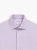 Non-Iron Lilac Twill Slim Fit Dual Cuff Classic Collar Shirt sold by T.M.Lewin