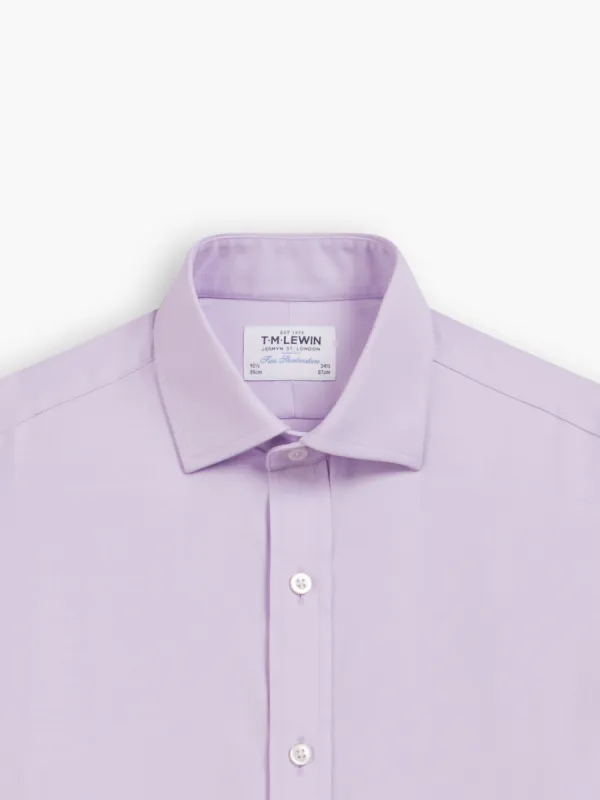 Non-Iron Lilac Twill Slim Fit Dual Cuff Classic Collar Shirt sold by T.M.Lewin
