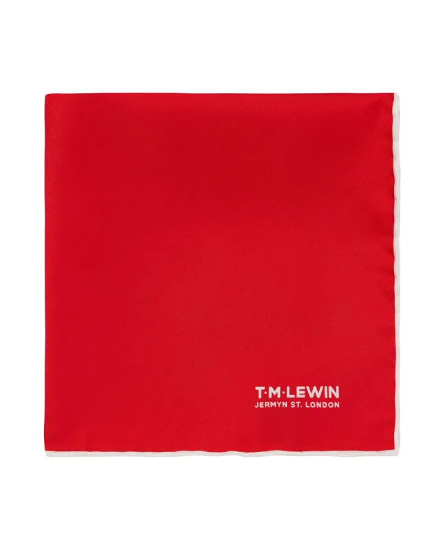 Silk Red Pocket Square sold by T.M.Lewin