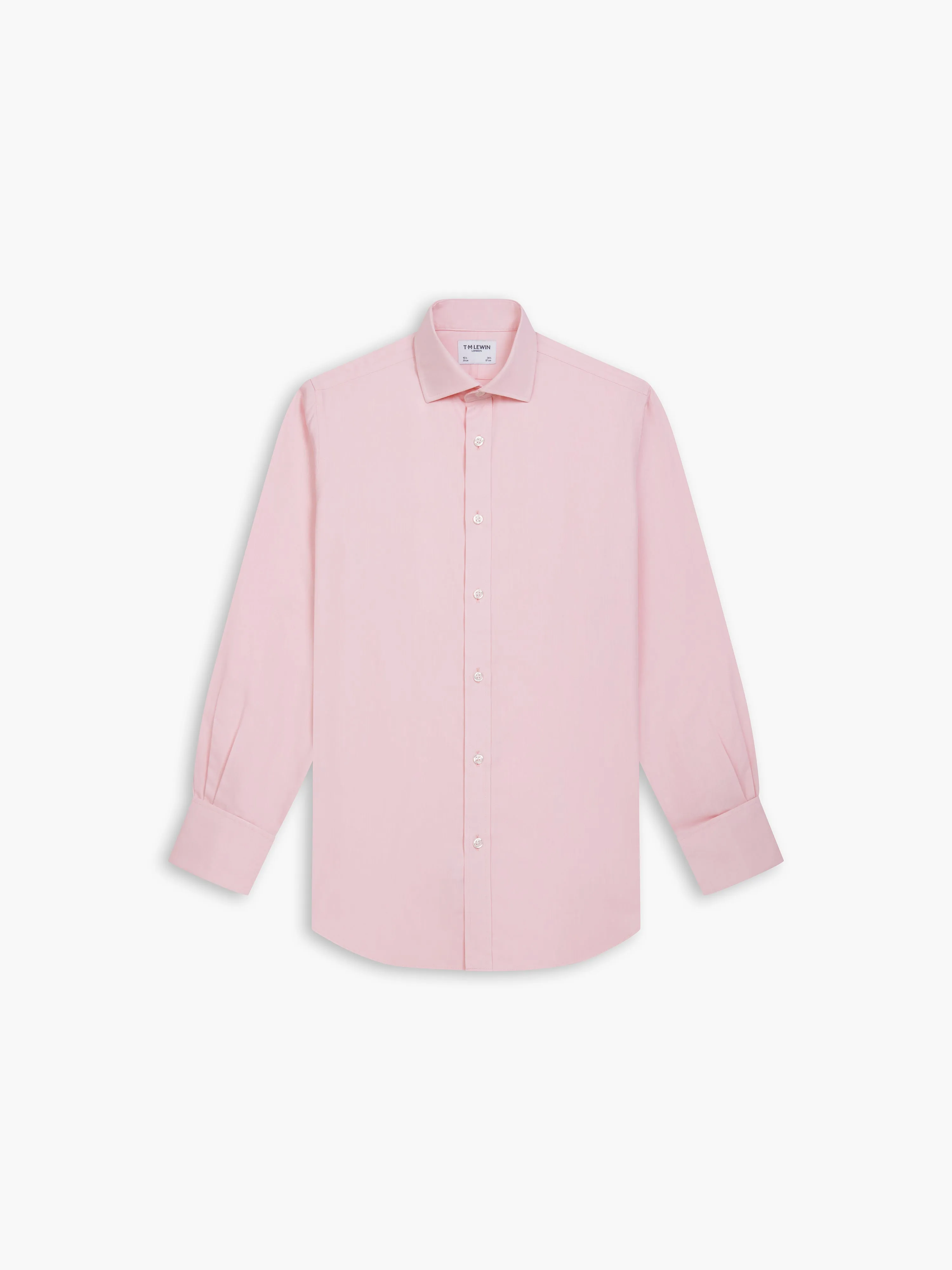 Non-Iron Pink Twill Slim Fit Double Cuff Classic Collar Shirt sold by T.M.Lewin product image thumbnail 4